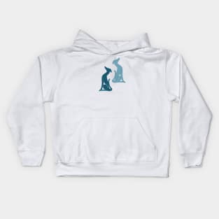 Greyhound Sitting Blue Kids Hoodie